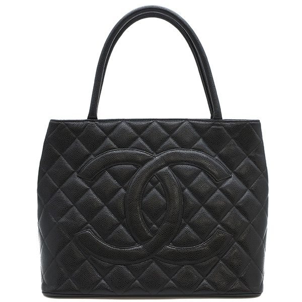 Chanel Tote Bag Revival Tote Caviar Skin Black Gunmetal Hardware Black Coco