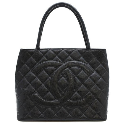 Chanel Tote Bag Revival Tote Caviar Skin Black Gunmetal Hardware Black Coco
