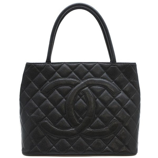 Chanel Tote Bag Revival Tote Caviar Skin Black Gunmetal Hardware Black Coco