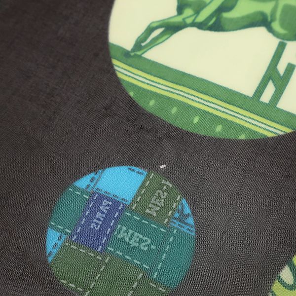 Hermes Shawl Rectangle Silk Brown and Green [box