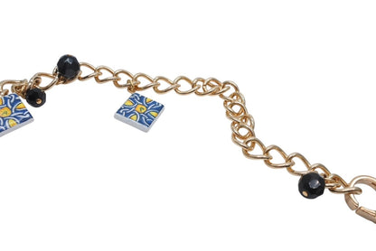 Dolce & Gabbana Necklace Mexican Tile Style Brass Terracotta — view 7