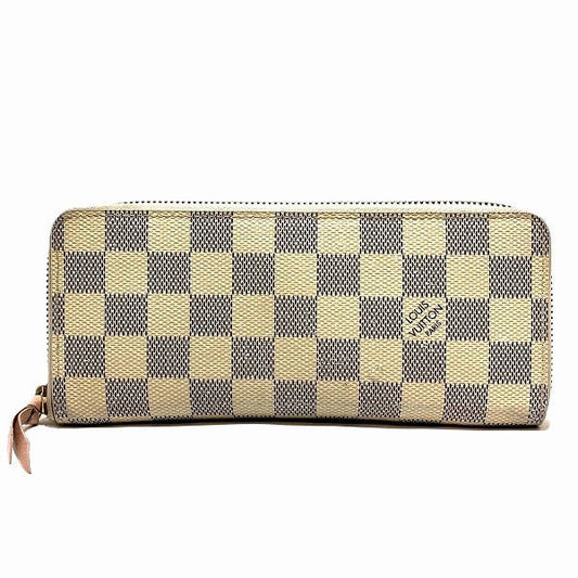 Louis Vuitton Damier Azure Portefeuille Cles Mans N61264 Round Zip Long Wallet