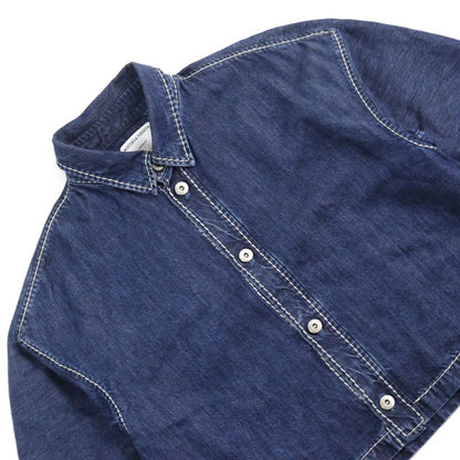 Bottega Veneta 21SS 659272 Lyocell Oversized Cropped Denim Shirt Indigo Blue 46