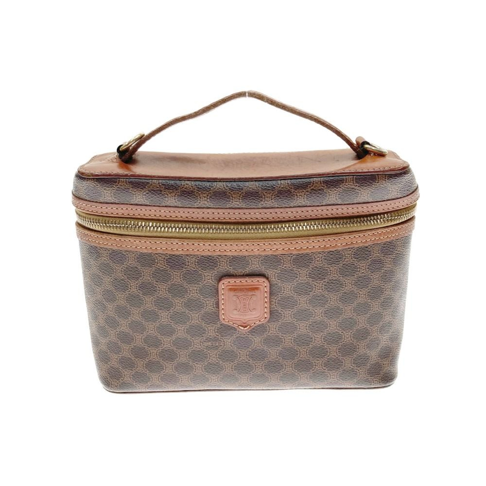 Celine Vanity Bag Macadam Pattern Dm96 Brown Vintage Delivery As Is