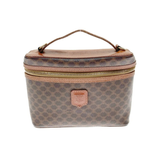 Celine Vanity Bag Macadam Pattern Dm96 Brown Vintage Delivery As Is