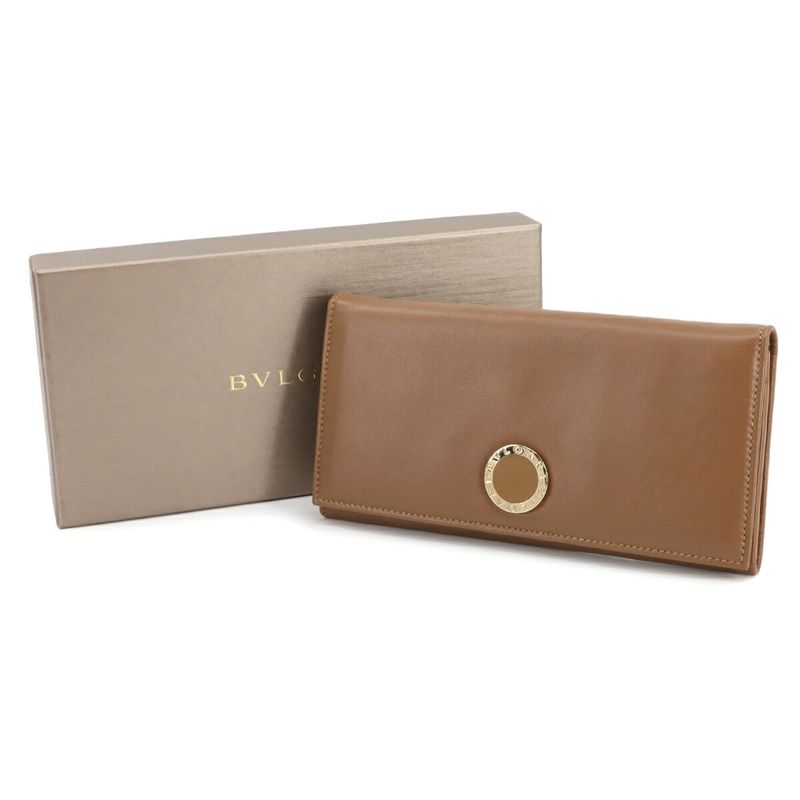 Bulgari Bvlgari Bulgari BF Long Wallet Leather Brown 33625 Gold Hardware Long