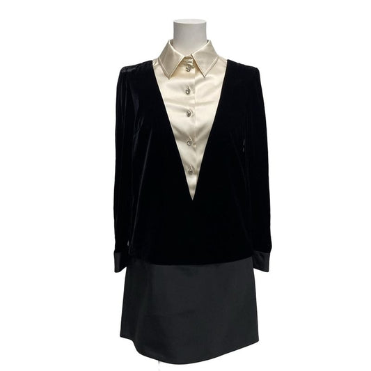 Gucci Dress Size 38 S Women - 771367 Zapgo Black And Ivory Regular Collar Long