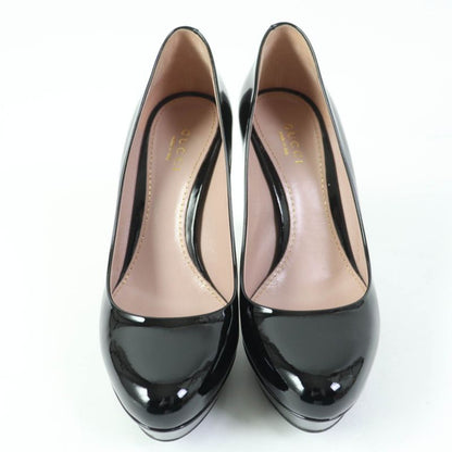 Gucci 309999 Round Toe Patent Leather Pumps Black 35.5 Women