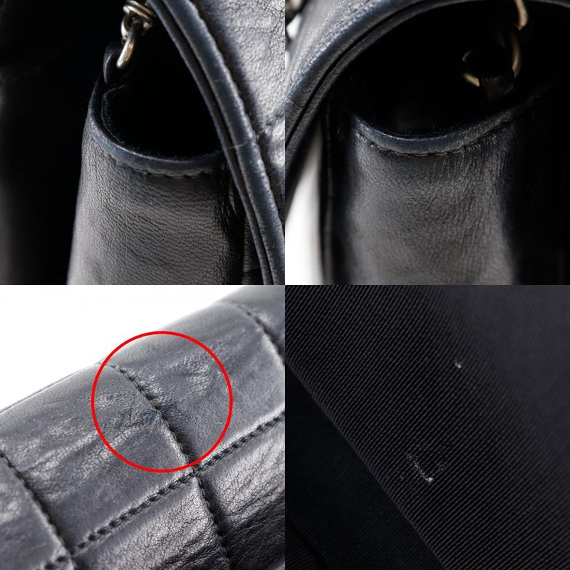 Chanel 2.55 Chocolate Bar Chain Shoulder Vintage Lambskin Black Women Shoulder