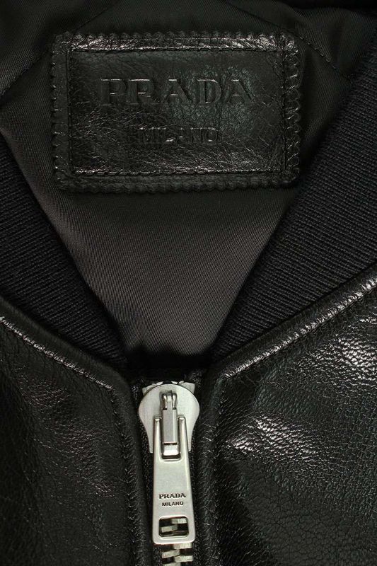 Prada Ups582 S222 11KD Leather Coat With Belted Pouch Men's M