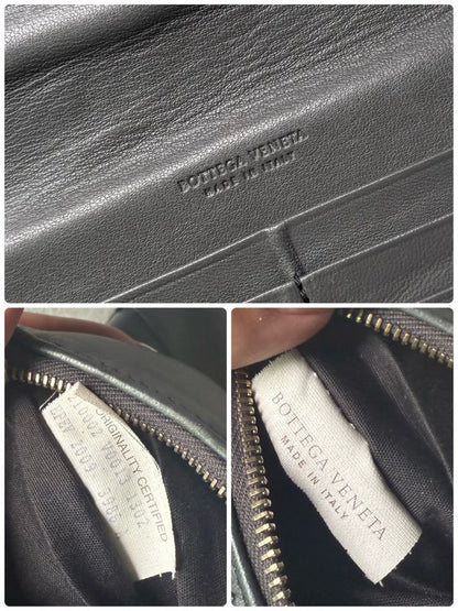 Bottega Long Wallet Intrecciato Leather Medium Wallet Bottega Veneta Gray