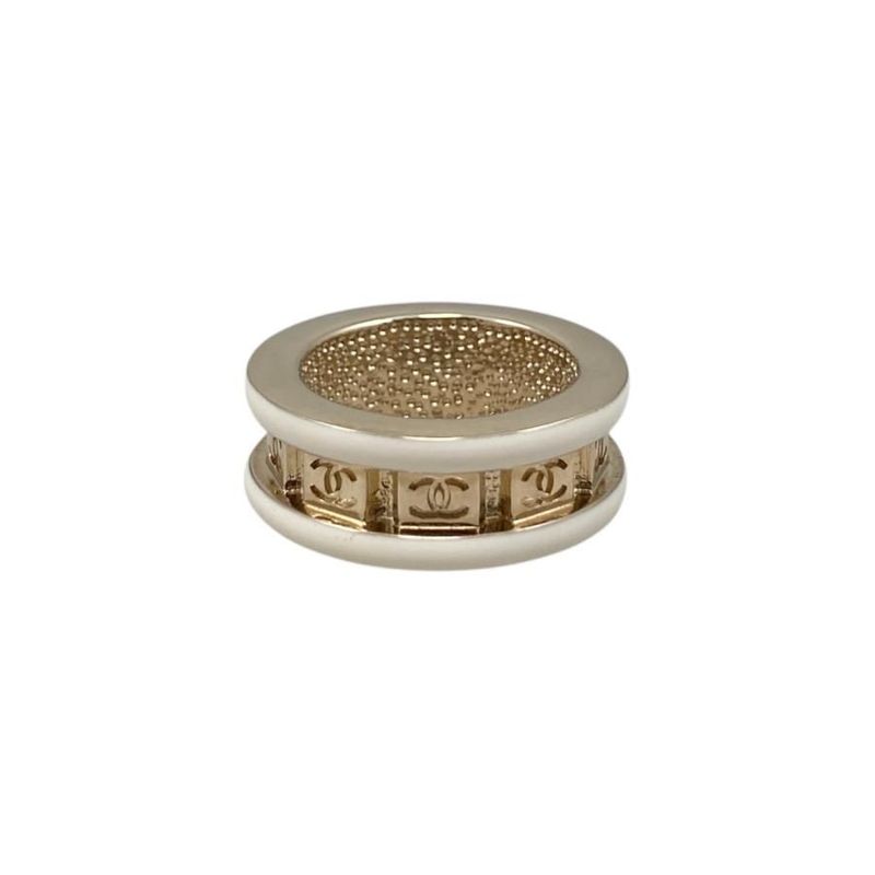 Chanel Ring Coco Mark Abc394 B24c No 13 Gold White Chanel