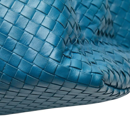 Bottega Veneta Intrecciato Handbag Tote Bag Blue Leather Women Bottega Veneta