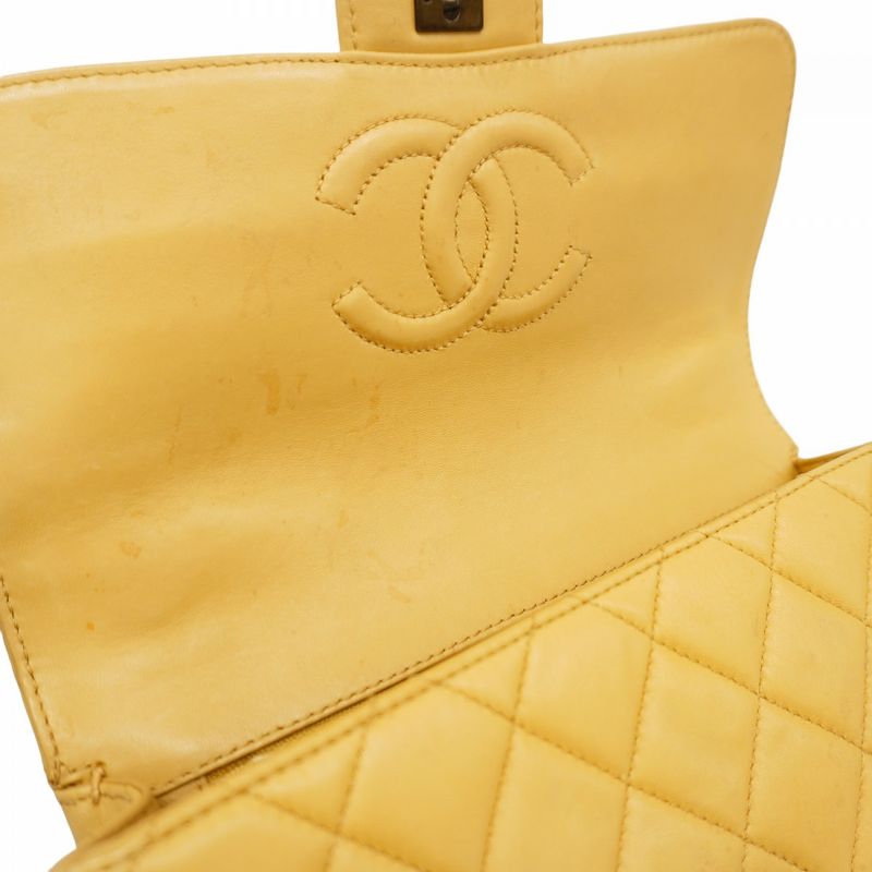 Chanel Shoulder Bag Matelasse Lambskin Beige Gold Hardware Women