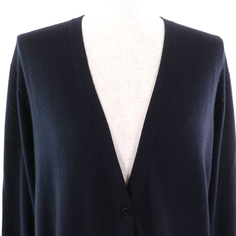 Hermes Cashmere Silk Pocket Logo Embroidery Logo Button V-neck Long Sleeves