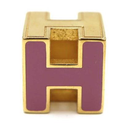 Hermes Top H Cube Pink Necklace Top Gold Color Accessories M176