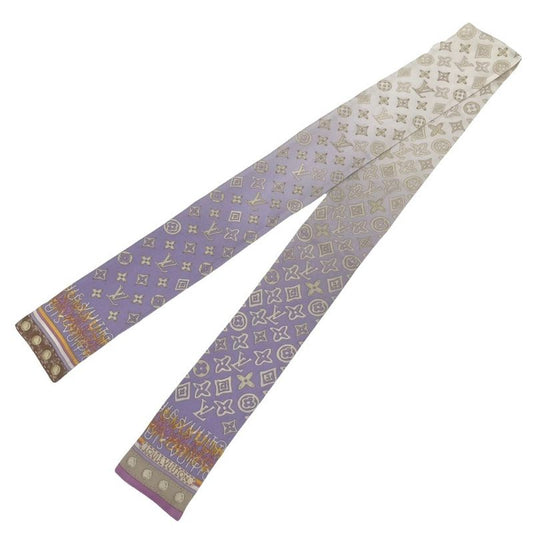 Louis Vuitton Bandeau Monogram Scarf Silk Purple White Gradient