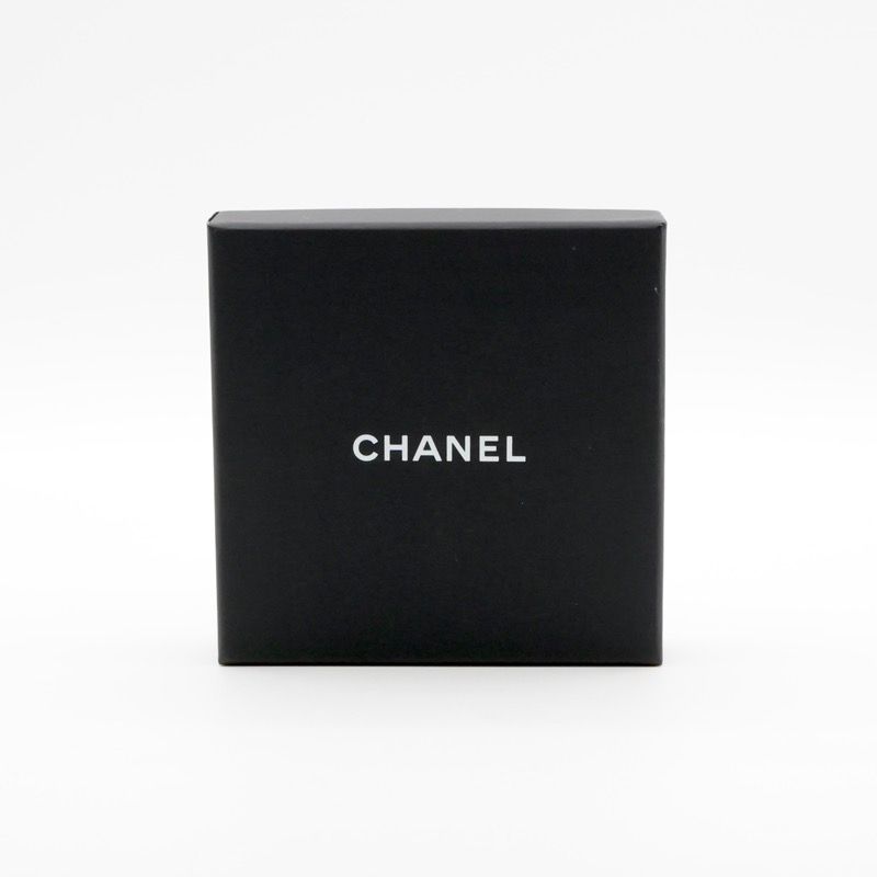 Chanel Brooch Corsage Black Gold Coco Mark Rhinestone Chain Heart