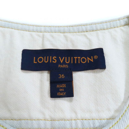 Louis Vuitton 23SS A-line Bleached Denim Zip-up Dress Ivory 36 With Hanger And