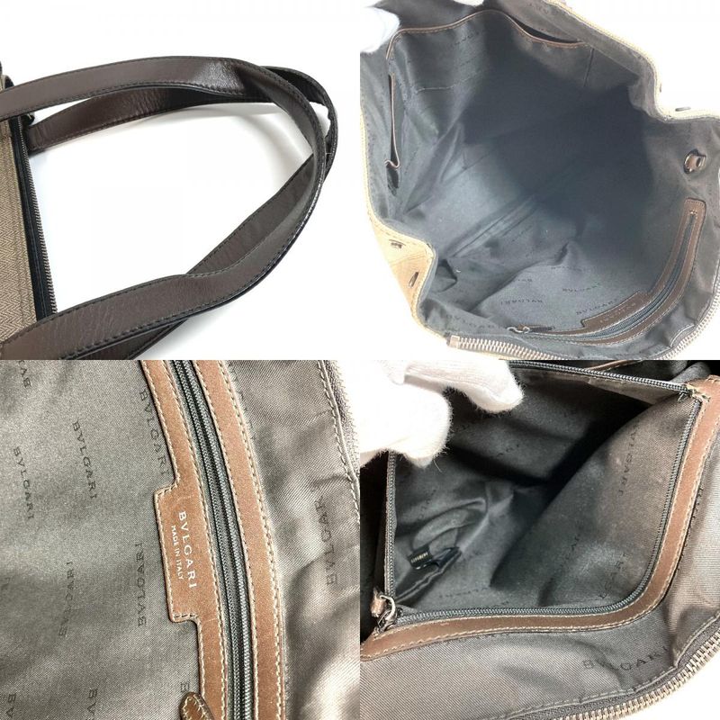 Bvlgari Shoulder Bag Weekend Logo Pvc/leather Gray