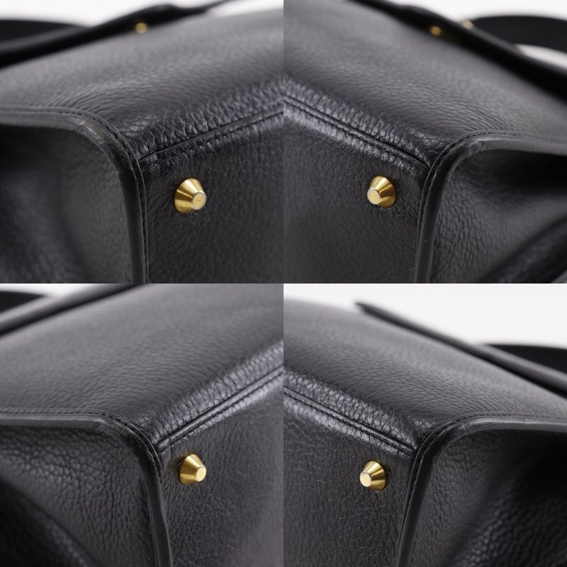 Dior Christian Dior CD Logo Vintage One Handle Calf Black Ladies Handbag