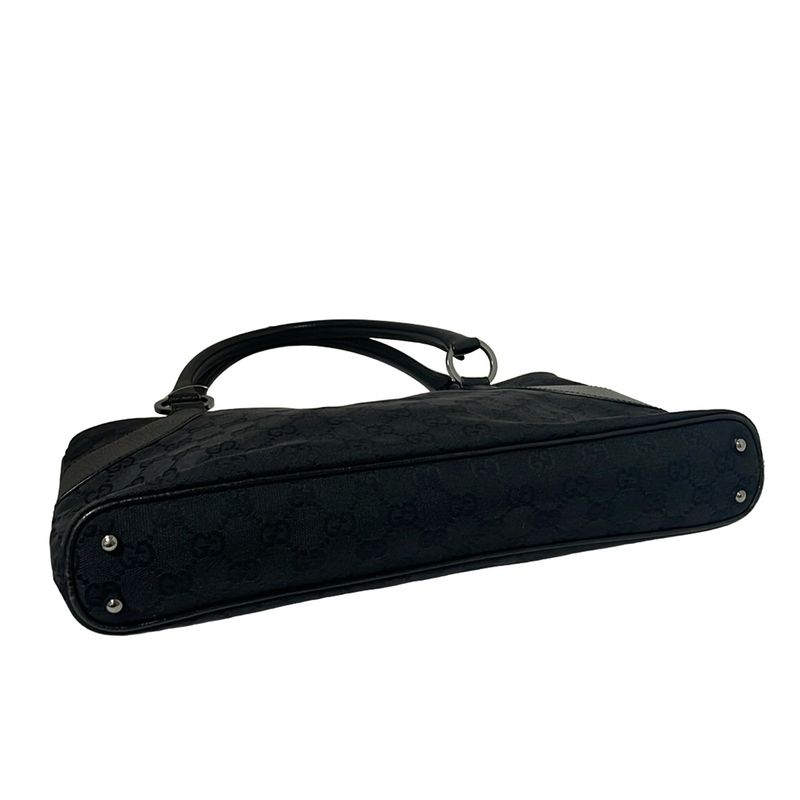 Gucci Tote Bag GG Pattern 113015 Black Leather