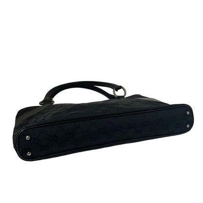 Gucci Tote Bag GG Pattern 113015 Black Leather