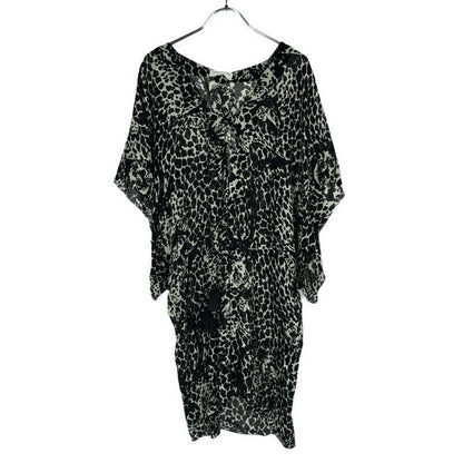 Saint Laurent Paris 19ss Leopard Blouse Open Neck Cles Opaled Sheer Tunic Black