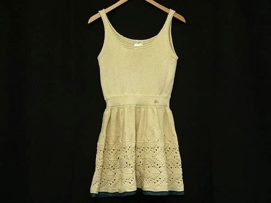 Chanel Silk And Cotton Knit Dress Clothing Size 38 Women's Ivory Fl4109