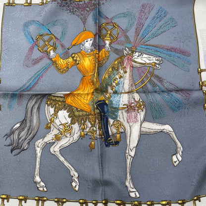 Hermes Carree 90 FEUX D'artifice Artisanal Fire Silk Scarf Black