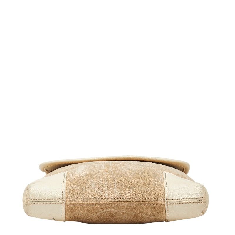 Loewe Anagram Crossbody Shoulder Bag Beige White Suede Leather Women's Loewe
