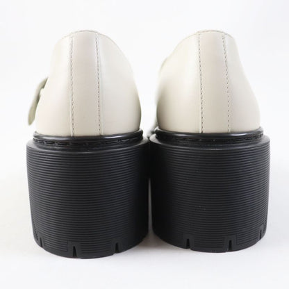 Hermes Hoxton H Cadenas Leather Oxford Shoes Mary Jane Shoes Ivory Black 35.5