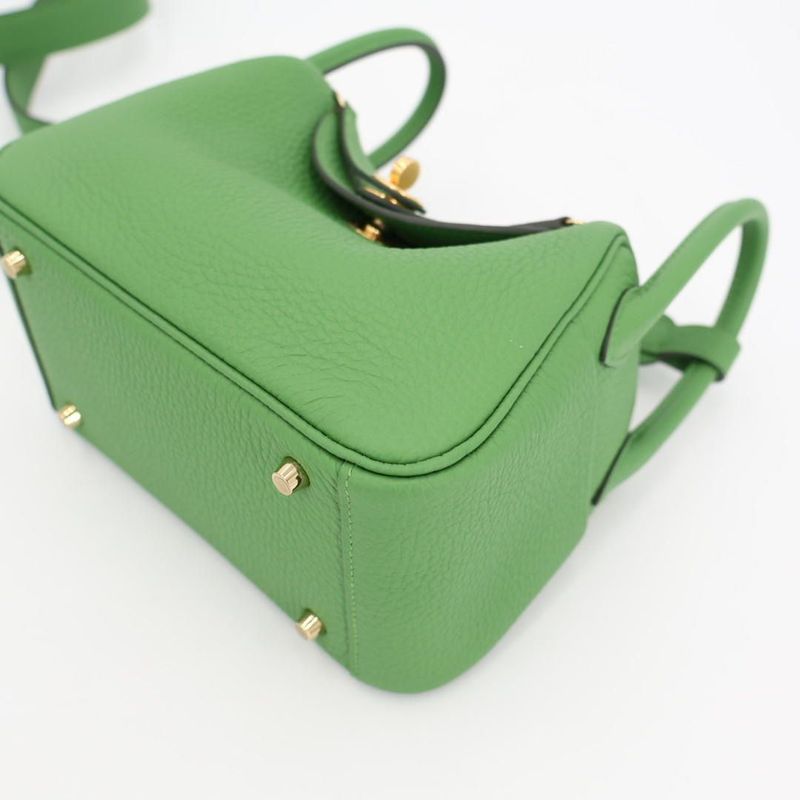 Hermes Lindy Mini 20 Veil Yucca Taurillon Clemence Shoulder Bag