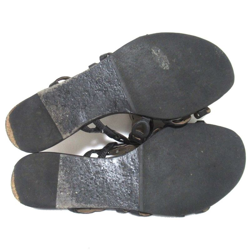Good Hermes Rivage Chaine D'ancre 5-Strand Leather Flat Sandals Size 35