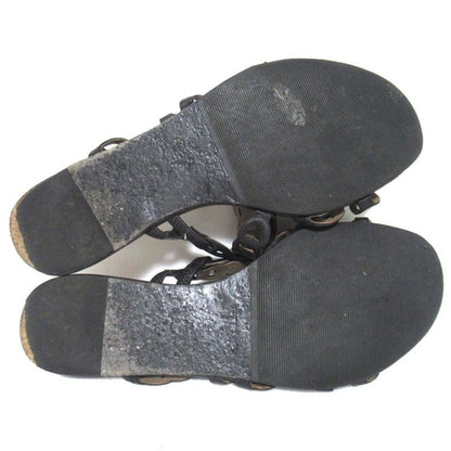 Good Hermes Rivage Chaine D'ancre 5-Strand Leather Flat Sandals Size 35