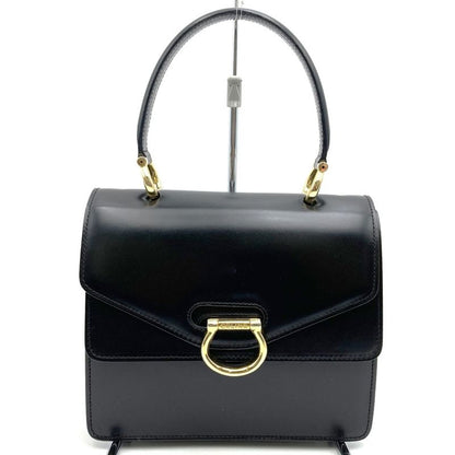 Celine Handbag Leather Vintage Black Gancini Leather Women