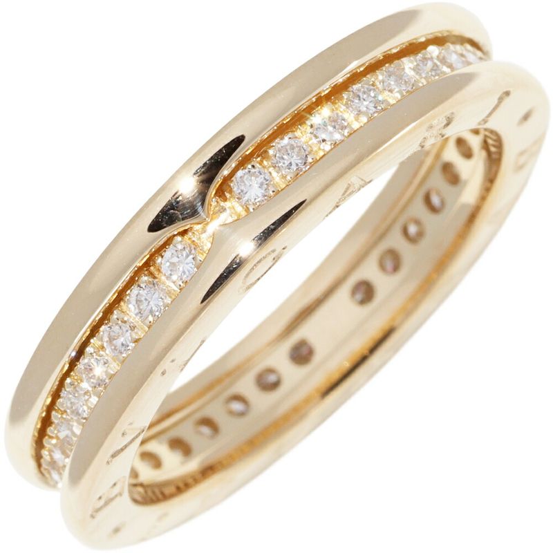 Bulgari Ring 18K Yellow Gold Diamond 054ct Bzero1 Ring XS (1 Band) Full Diamond