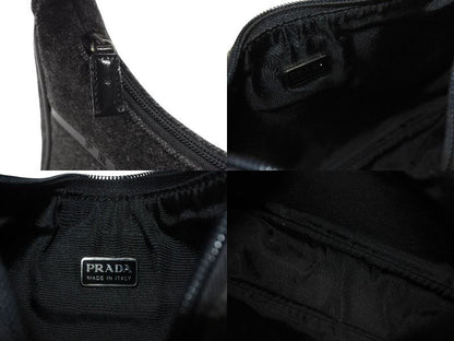 Prada Sports Bag Wool Nylon Charcoal Black Silver — view 8
