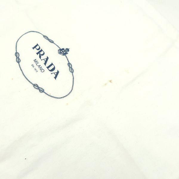 Prada Shoulder Bag Studded Nylon Leather Black Silver Hardware Black Triangle