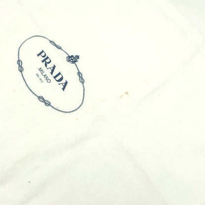 Prada Shoulder Bag Studded Nylon Leather Black Silver Hardware Black Triangle