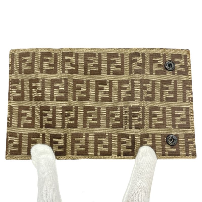 Fendi FF Pattern Key Case Leather Engraved Blawan