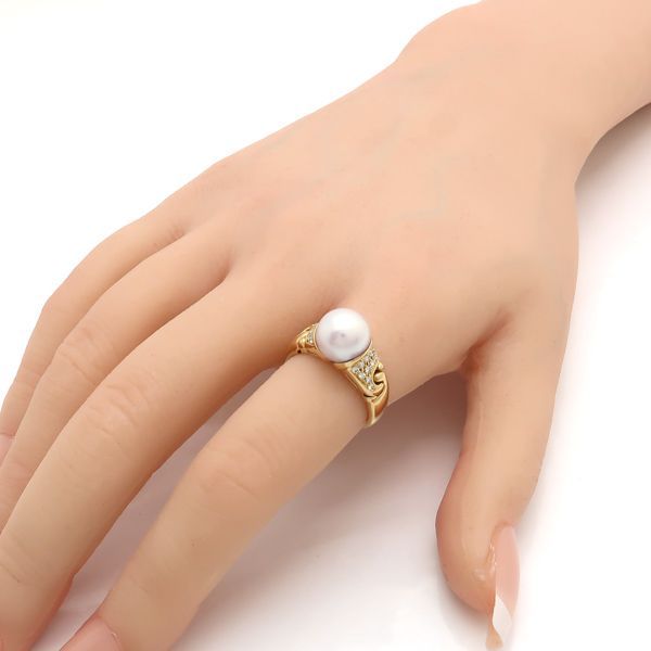 Bvlgari Passo Doppio Pearl Ring 18K Diamond No 11 Pearl 8.8 mm (0.35in) Bulgari
