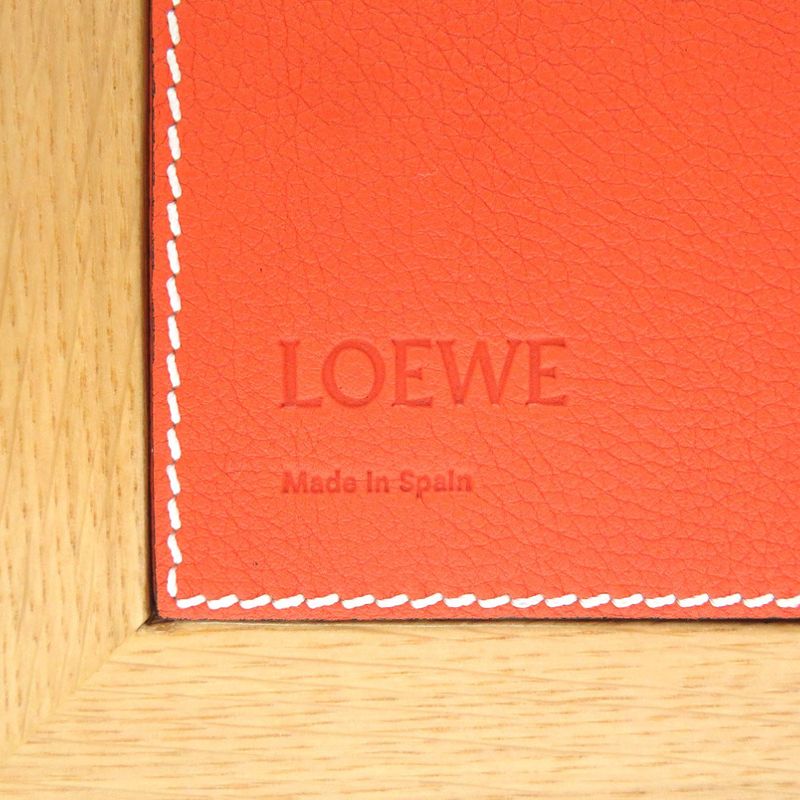 Loewe Picture Frame Photo Frame Wood Leather Orange Glass Frame 0049 Loewe