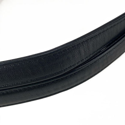 Chanel Tote Bag Wild Stitch Black Chain Shoulder/silver Hardware Leather