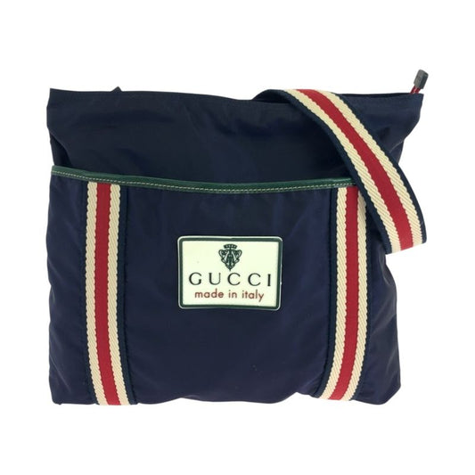 Gucci Crest Navy Red Black Hardware Nylon 189662 Shoulder Bag Sakosh Men 504615