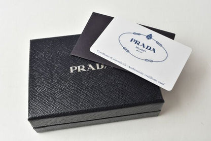Prada Card Case Business Card Holder Men's Prada 2m1149 Camofula Black Dark Blue