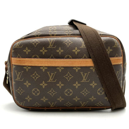 Louis Vuitton M45254 Monogram Reporter PM Shoulder Bag Brown Monogram Canvas