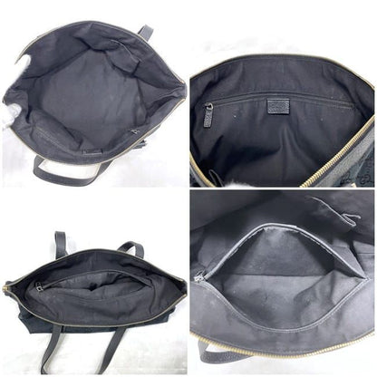 Gucci Tote Bag Black GG Canvas 141470 Excellent Condition Canvas