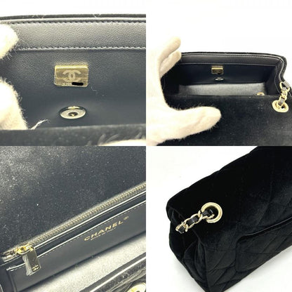 Chanel Shoulder Bag Mini Matelasse 20 As1787 Velour Black