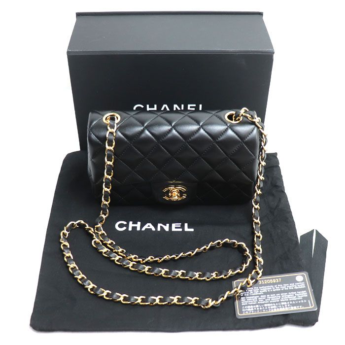 Chanel Mini Classic Handbag Shoulder Bag Black A69900 Ladies Preowned
